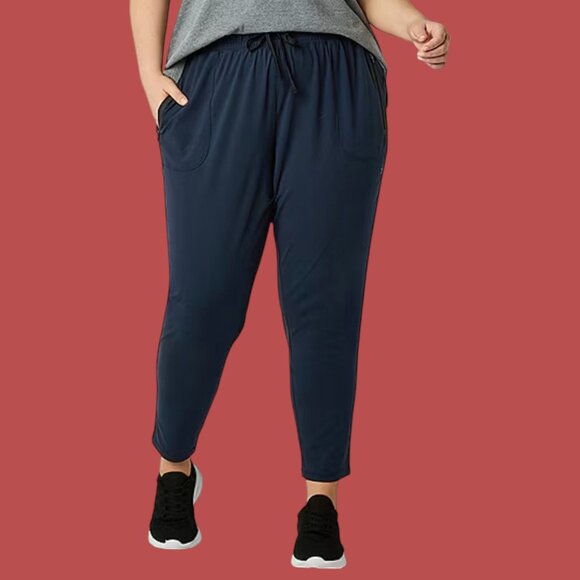 Xersion - Women's Mid-Rise Jogger Pants - Comfortable Fit-Navy Blue-Extra Small - Picture 3 of 16